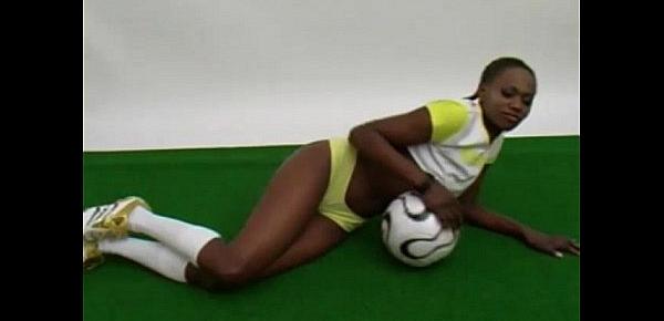  Sexy black football babe from Ghana stripping